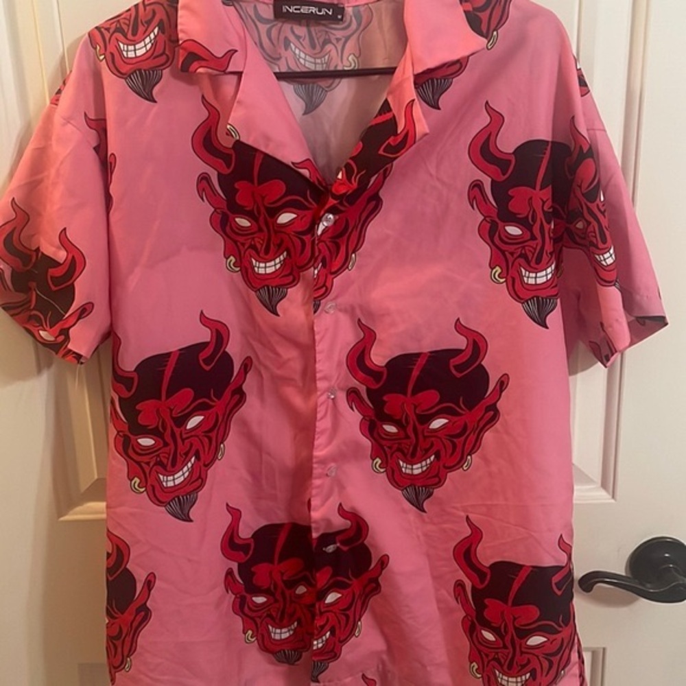 Amazon Incerun Men’s Devil Print Shirt